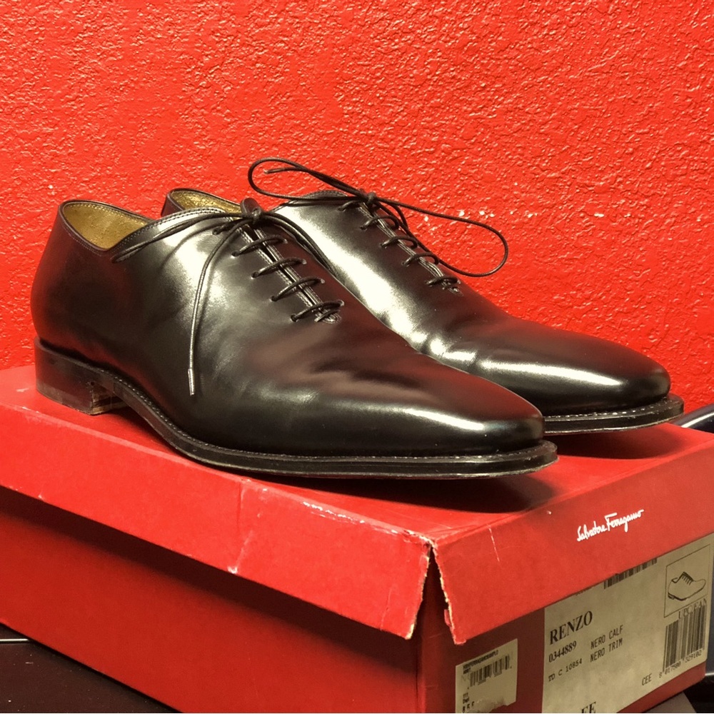 Salvatore Ferragamo Tramezza Oxford Wholecut Black Men’s 11EE